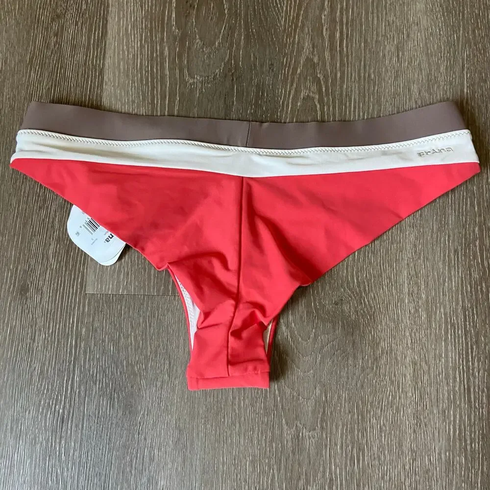 Prana Baja Bound Adjustable Top & 2 Swim Bottoms Size S Colorblock Bikini Bundle